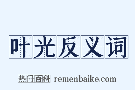 叶光反义词是什么意思的图片